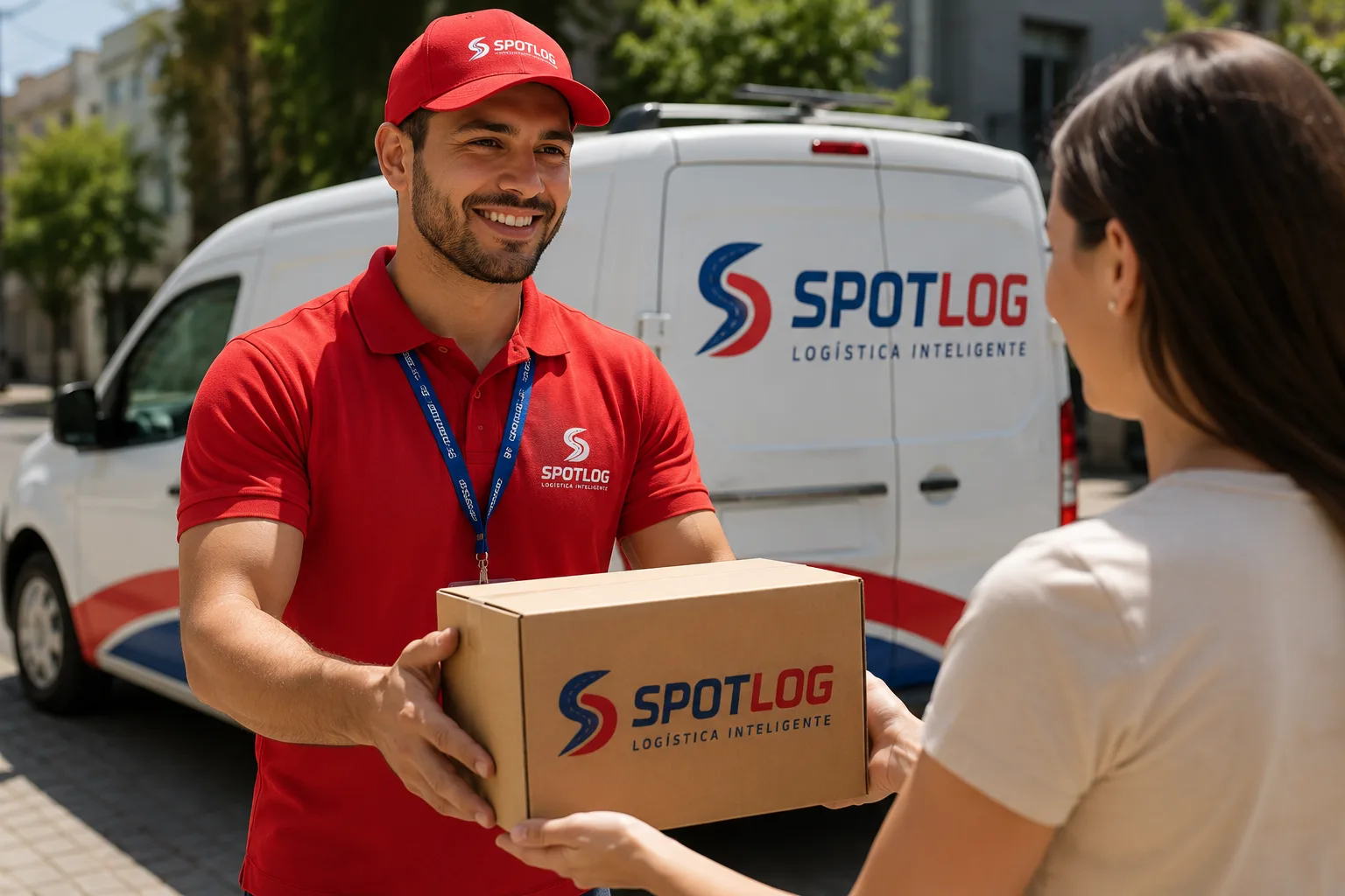 Entregador Spotlog com pacote