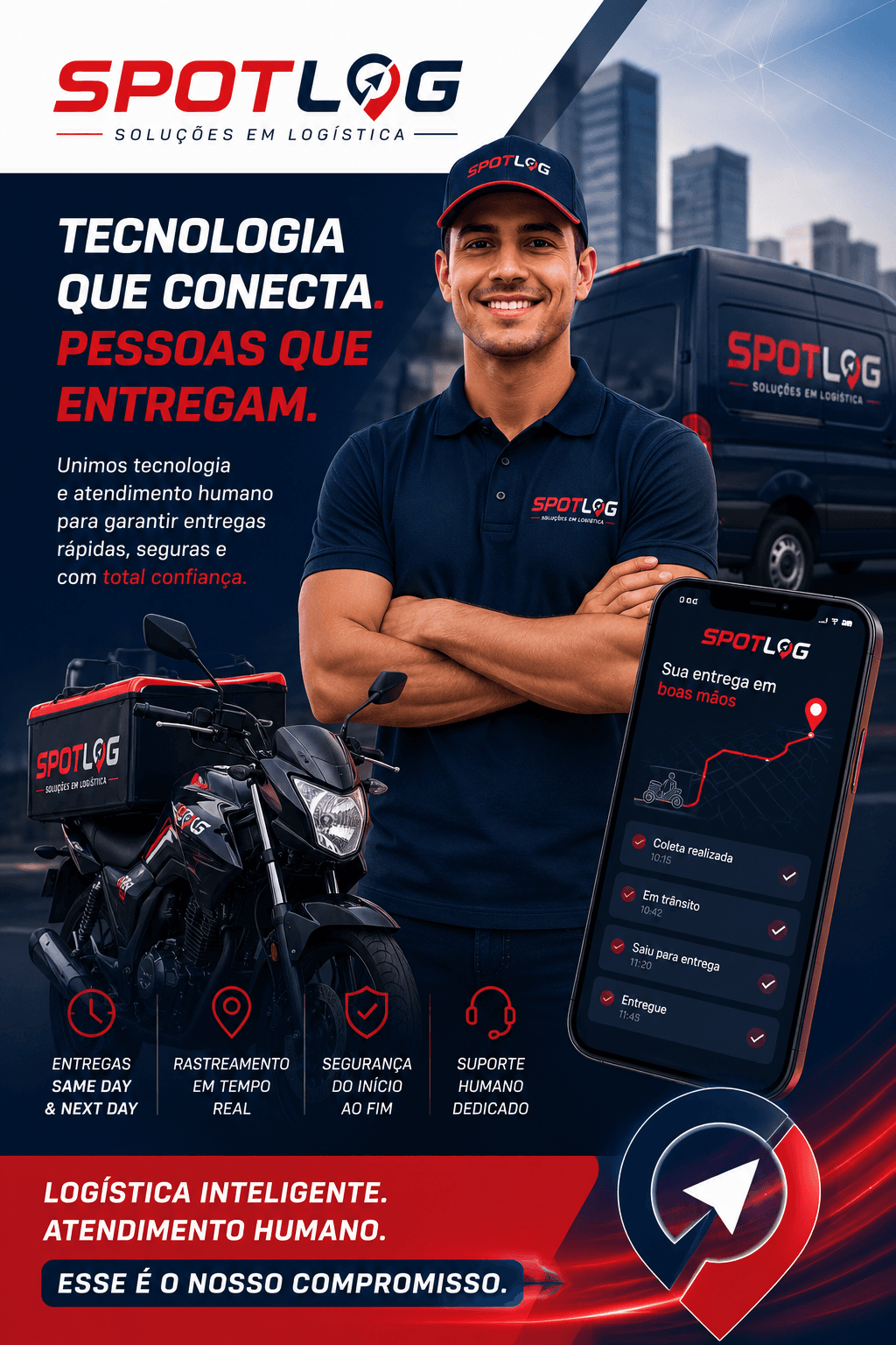 Entregador Spotlog com pacote